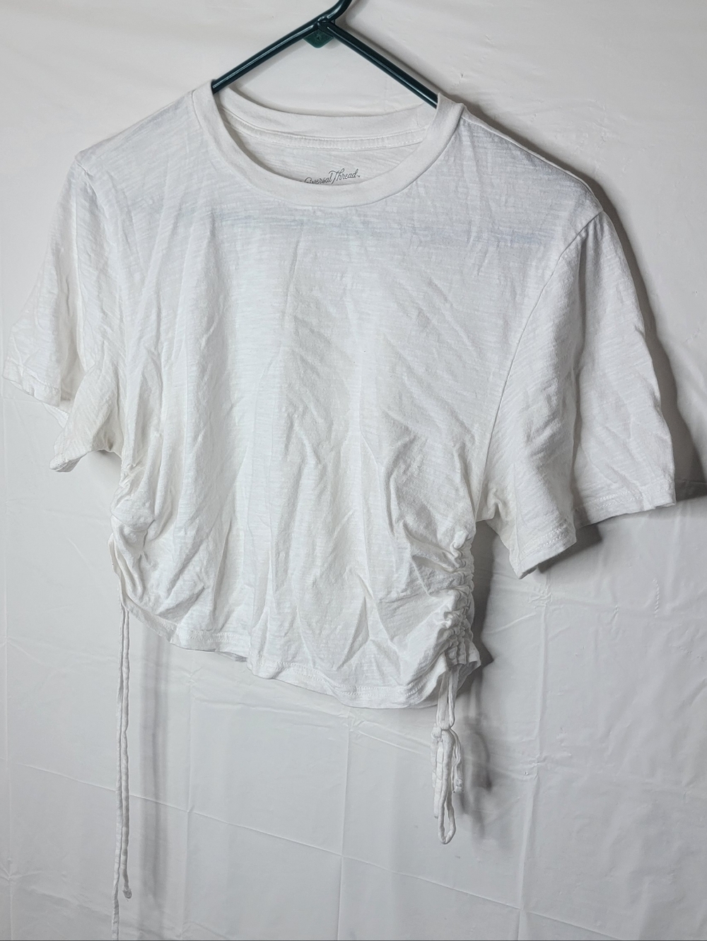 Universal Thread White Cropped Drawstring Tee